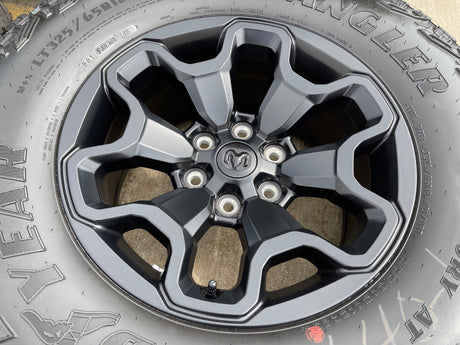 18" Dodge Ram 1500 TRX RHO Black OEM 66002 wheels rims TERRITORY A/T 35" NEW Texas Truck Tire