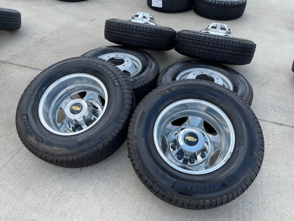 17" Chevy Silverado GMC Sierra 3500 Dually rims wheels OEM 5519 5520 NEW Texas Truck Tire