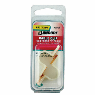 JANDORF Cable Clip Double Press Adhesive 1/2 2 PK 61406 Jandorf