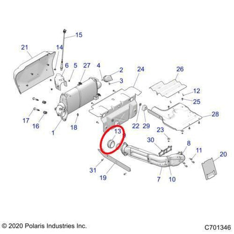 RPM Polaris RZR XP 1000 15-23, XPEDITION, & RS1 Double Spherical Exhaust Gasket Donut Seal 3610236
