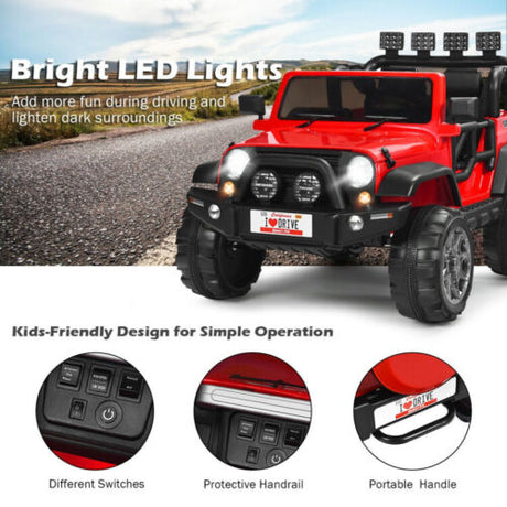 2-Seater Remote Control Ride-On Truck with Storage Room - 12V