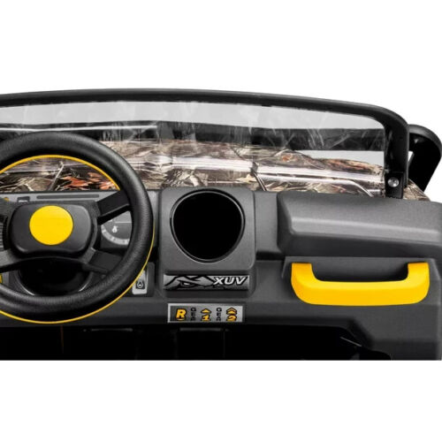 Battery-Powered Camouflage Gator XUV Ride-On Toy with Dumping Function and 12 Volt High-Traction Wheels for Kids