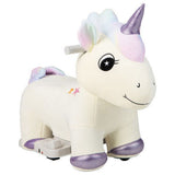 Beige Electric Animal Ride On Toy with Music and Handlebars - 6V Power