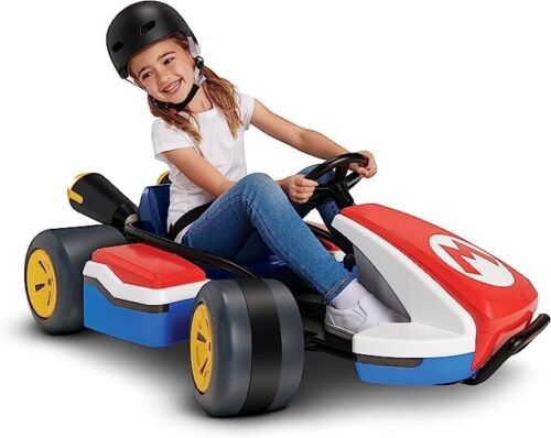 Super Mario Kart 24V Battery-Powered Ride-On Racer with 3 Speeds - Speeds Up to 8 MPH
