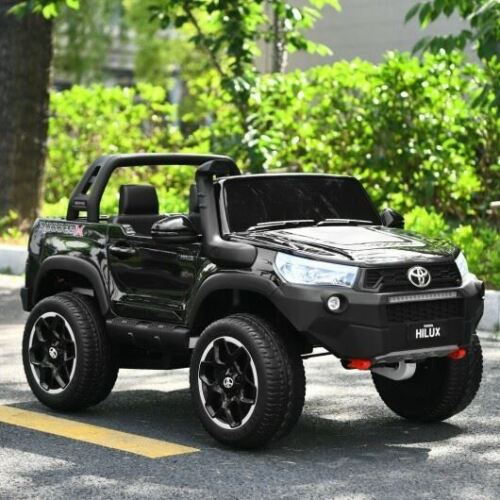 24V Authentic Toyota Hilux Electric Ride-On Truck 2-Seater 4x4 with Remote Control - Jet Black