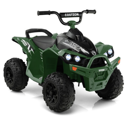 Electric Kids ATV with Headlights, Music, and Green Design - 12V Battery Powered