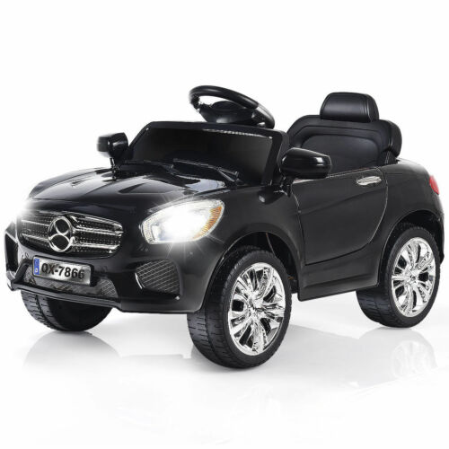 6V Kids Ride On Car with RC Remote Control and LED Lights - Black