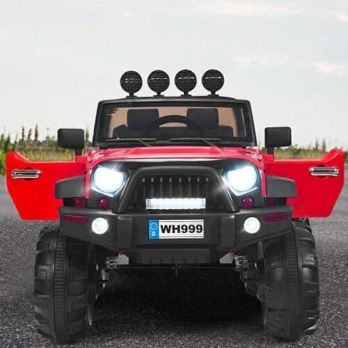 Red 12V Kids Ride On Truck with Remote Control and Double Magnetic Door