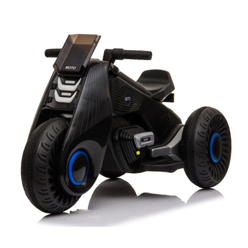 Black 3-Wheel Double Drive Electric Motorcycle for Kids