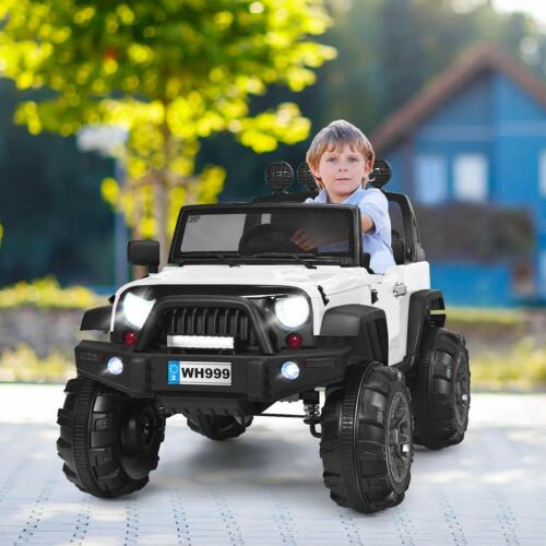2-Seater Battery-Powered Jeep Car for Kids with Parental Remote Control - White