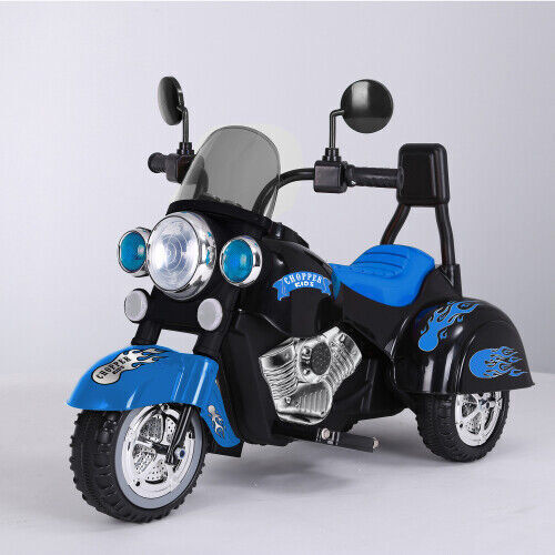 Electric 3-Wheel Chopper Motorcycle Toy for Kids with LED Headlights