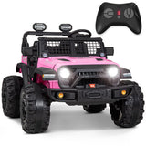 Kimbosmart 24V 4WD Children's Electric Ride-On Truck with Remote Control and Battery Level Alert