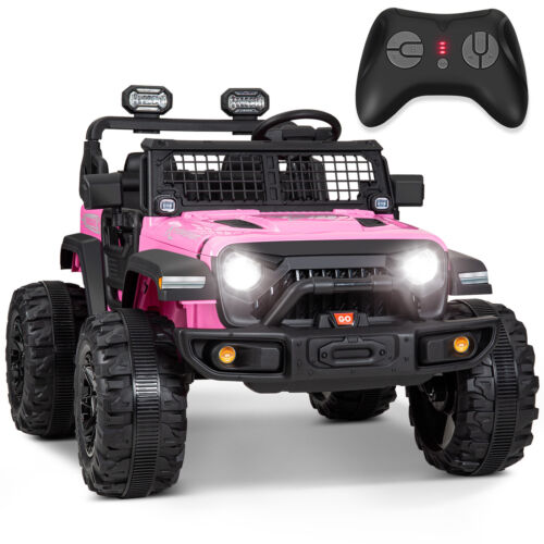 Kimbosmart 24V 4WD Children's Electric Ride-On Truck with Remote Control and Battery Level Alert