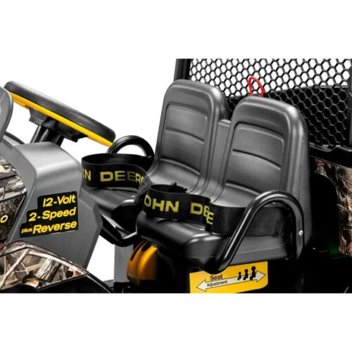 Battery-Powered Camouflage Gator XUV Ride-On Toy with Dumping Function and 12 Volt High-Traction Wheels for Kids