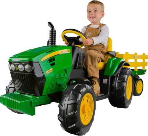John Deere Ground Force Tractor and Trailer Set