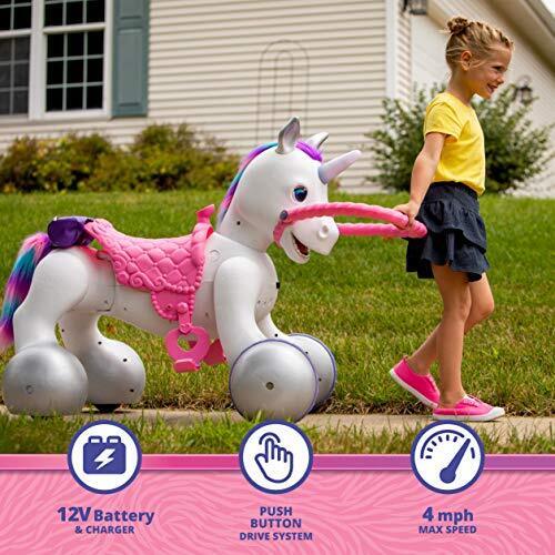 12 Volt Ride-On Toy for Toddlers and Kids - Rideamal Unicorn with a Maximum Rider Weight of 70lbs