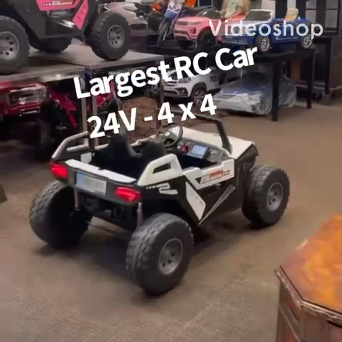 24V Clash Touchscreen TV Ride-On Mega Buggy Razor UTV Rubber Adjustable Side-by-Side