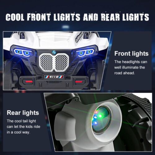 Electric ATV Ride-On Quad Car for Kids with LED Headlights and Bluetooth Connectivity
