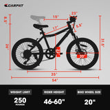 20-Inch 7-Speed Mountain Bike for Kids Ages 8-12 Boys and Girls