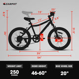 20-Inch 7-Speed Kids’ Mountain Bike for Boys and Girls Ages 7-12