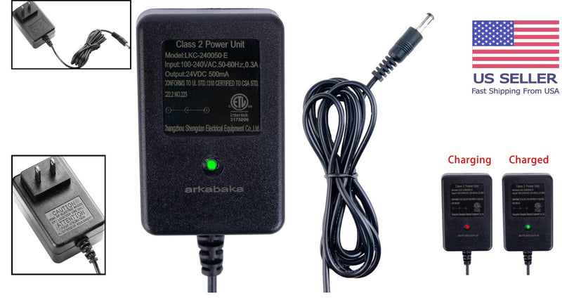 24V Lead Acid Battery Charger for Ride-On Toys with LED Status Indicator