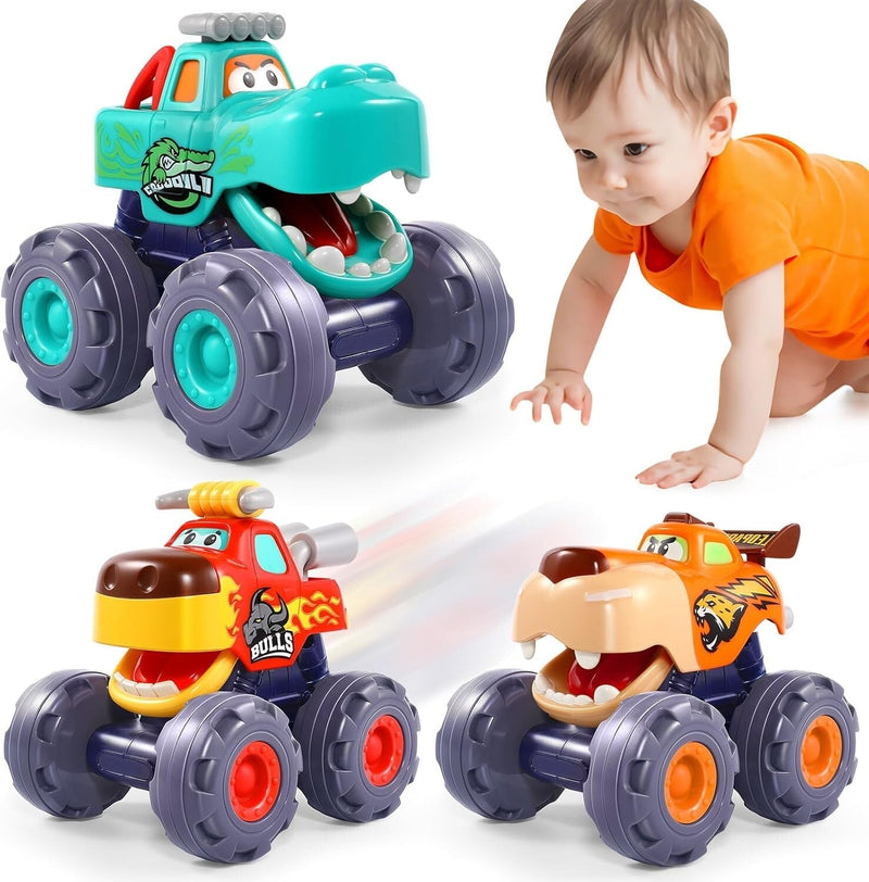 Pull-Back Monster Trucks for Toddlers (Ages 1-3) – Durable Educational Toy
