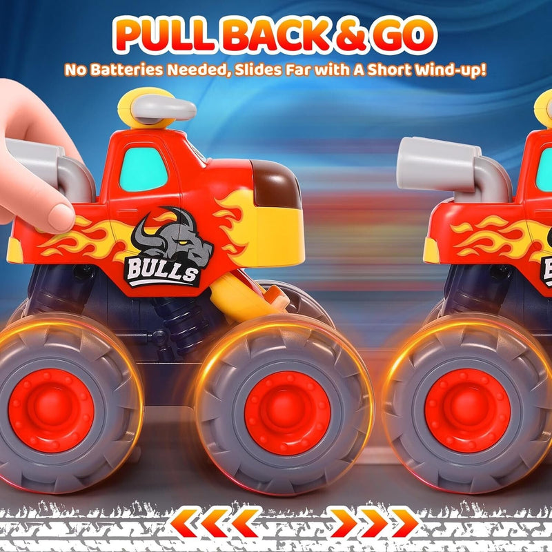 Pull-Back Monster Trucks for Toddlers (Ages 1-3) – Durable Educational Toy