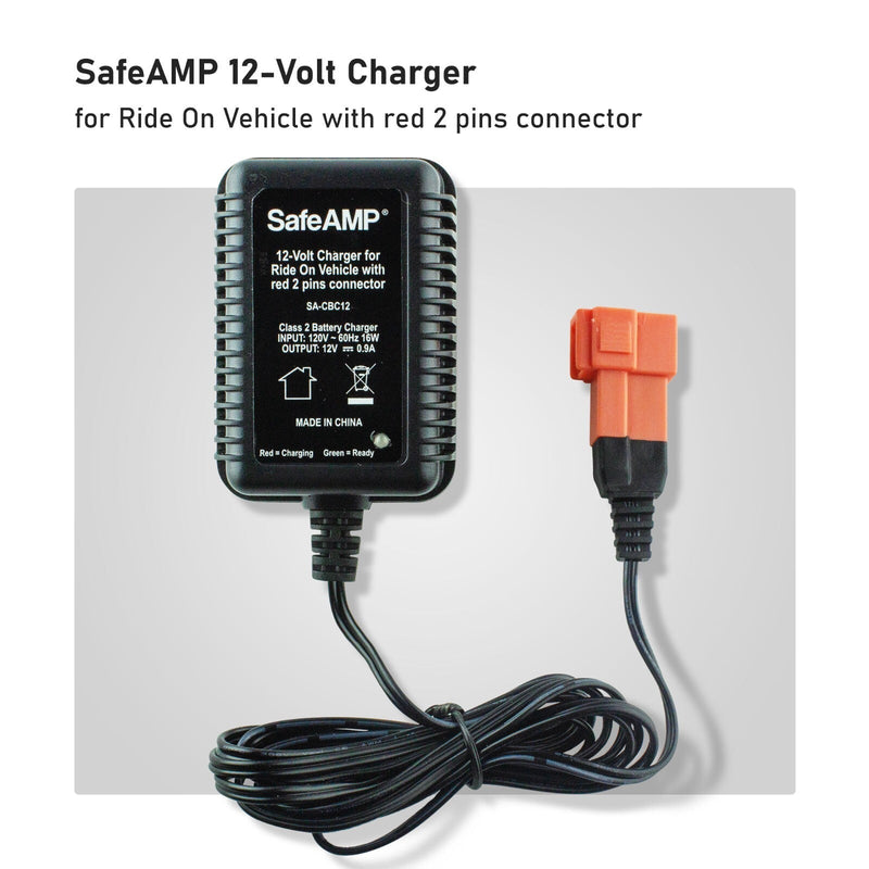 12-Volt Charger with Red 2-Pin Connector for Ride-On Vehicles