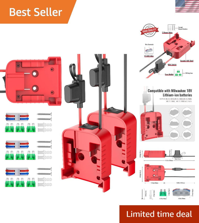 Safety First Power Wheel Adapter Set with Built-in Switch and 30A Fuse – 3 Pack