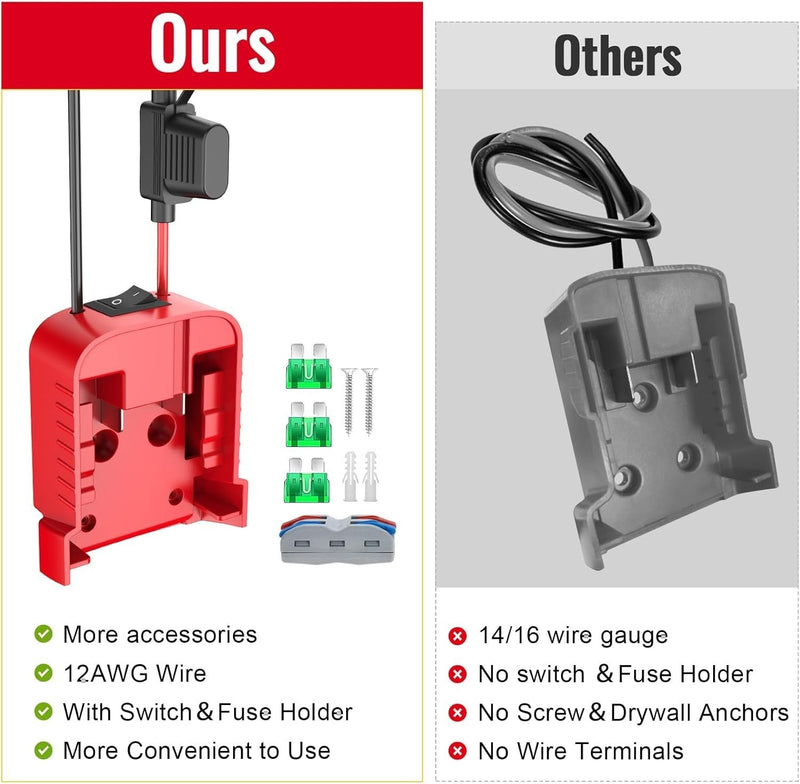 Safety First Power Wheel Adapter Set with Built-in Switch and 30A Fuse – 3 Pack