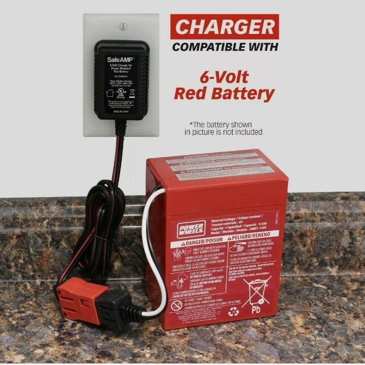 6-Volt Charger for Fisher Price Power Wheels Red Battery