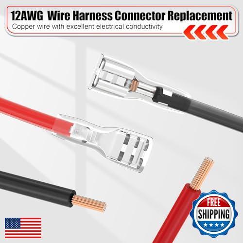 12-Pack 1 AWG Wire Harness Connector Replacement Compatible with Peg