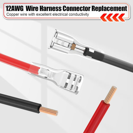 12-Pack 12 AWG Wire Harness Connector Replacement Compatible with Peg-Pe