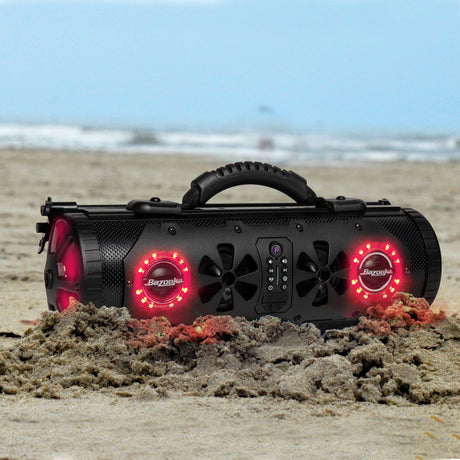 Bazooka G3 Party Bar MINI Portable Bluetooth Speaker | 70 Hours Battery Life | IP66 Waterproof | 450-watt MAX power | RGB-LED Lights | with one-click “Party Button” music-sharing technology | 6 Marine Grade Speakers Bazooka