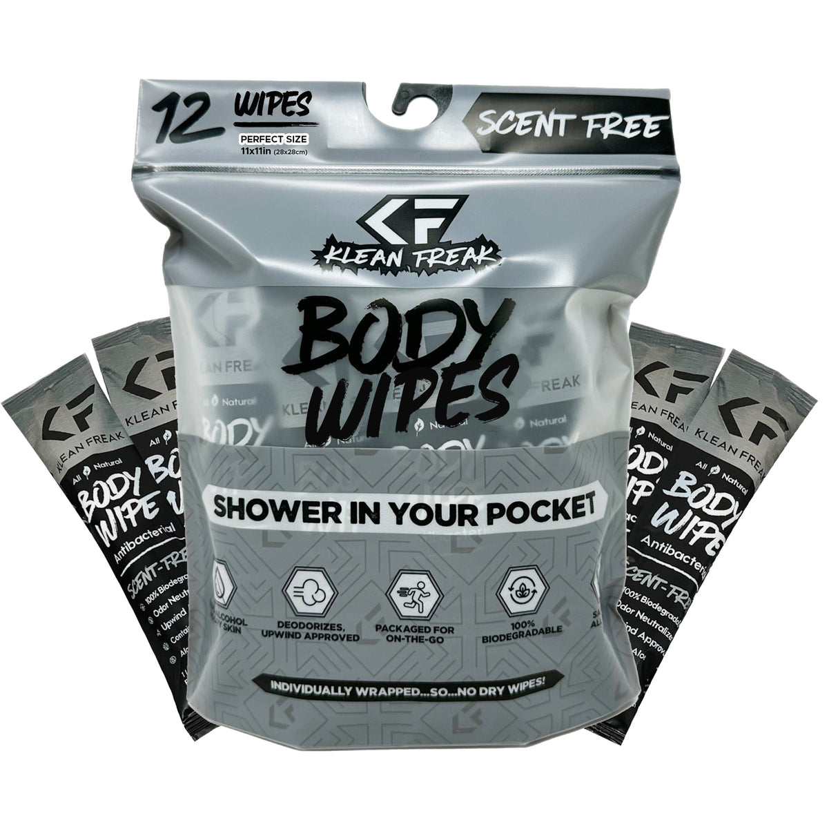Body Wipes - 12 Pack Klean Freak
