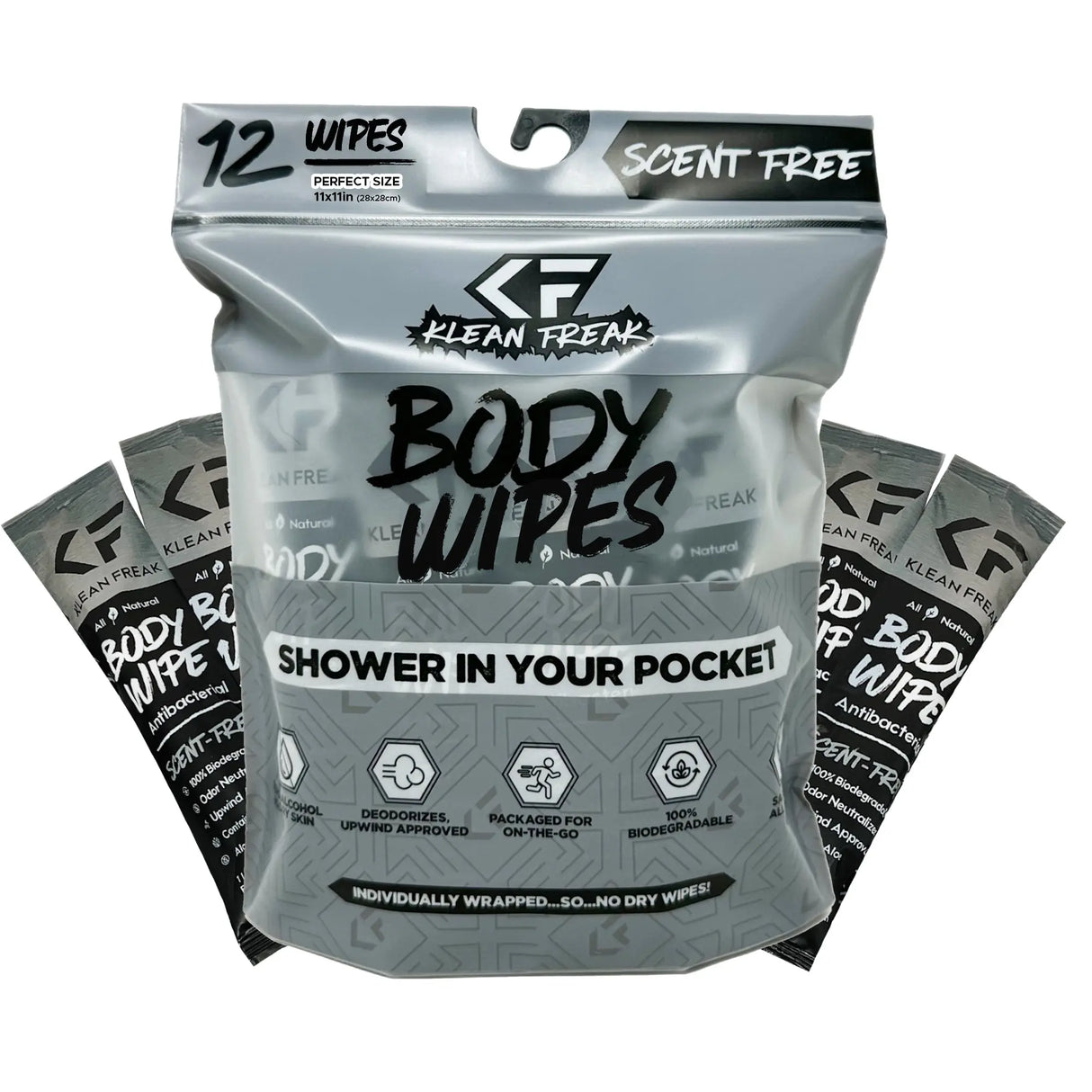 Body Wipes - 12 Pack Klean Freak