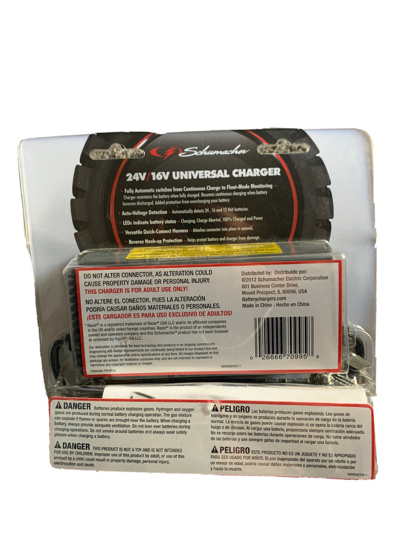 Universal 12V/16V/24V Ride-On Toy Battery Charger