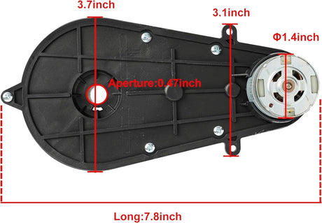 12V Seamless Gearbox Replacement for Electric Ride-On Cars 550 Motor 30000 RPM