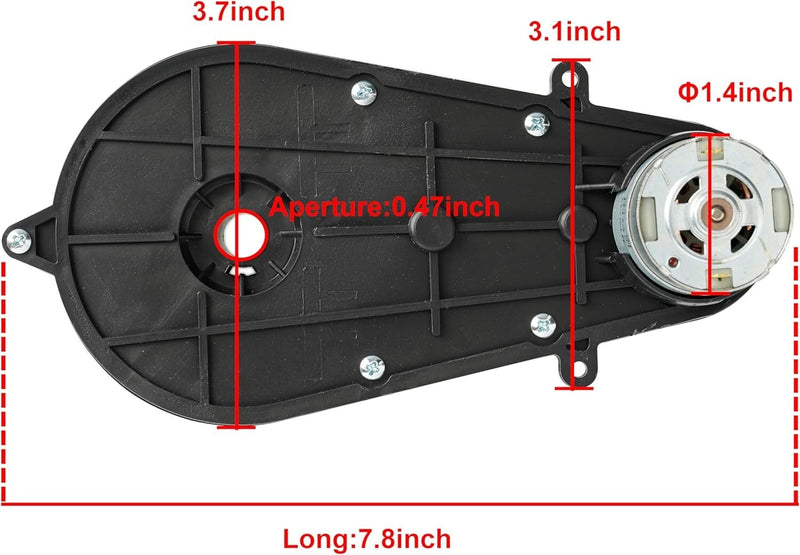 12V Seamless Gearbox Replacement for Electric Ride-On Cars 550 Motor 30000 RPM