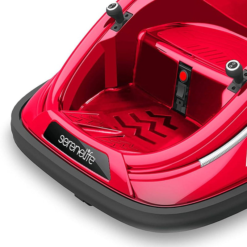 360 Degree Rotating Bumper Car with Adjustable Belt and Controls in Red