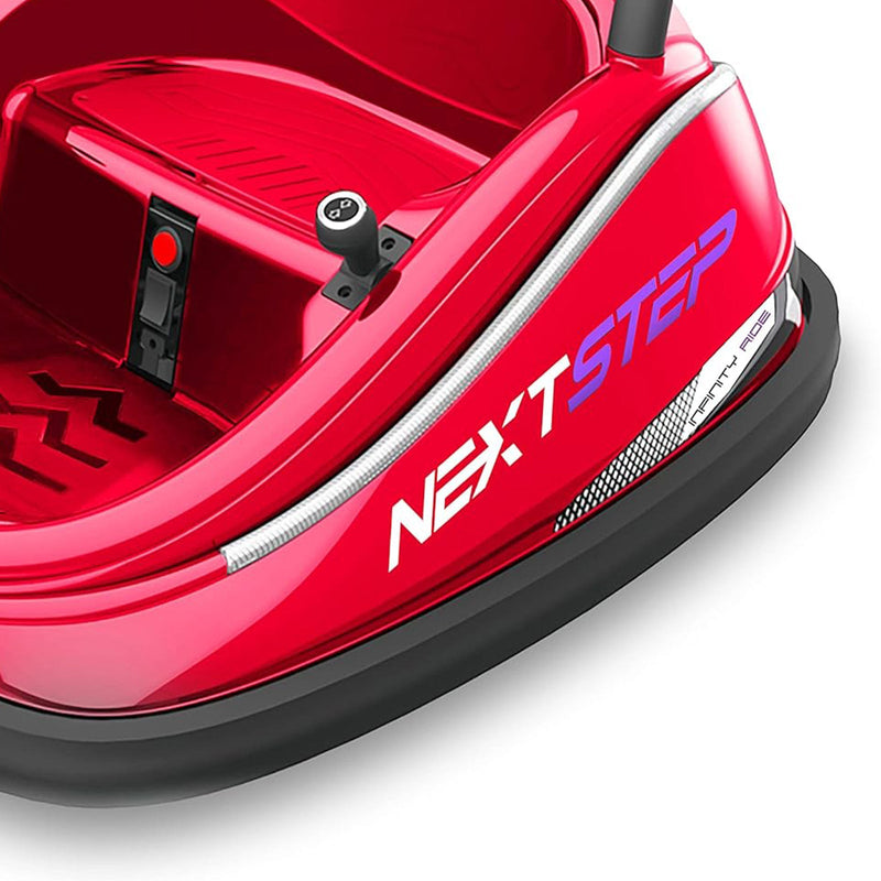 360 Degree Rotating Bumper Car with Adjustable Belt and Controls in Red