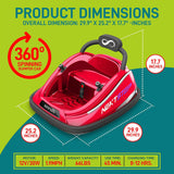 360 Degree Spinning Bumper Car with Adjustable Belt and Controls, Red