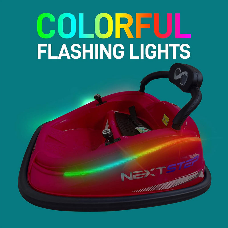 360 Degree Spinning Bumper Car with Adjustable Belt and Controls, Red