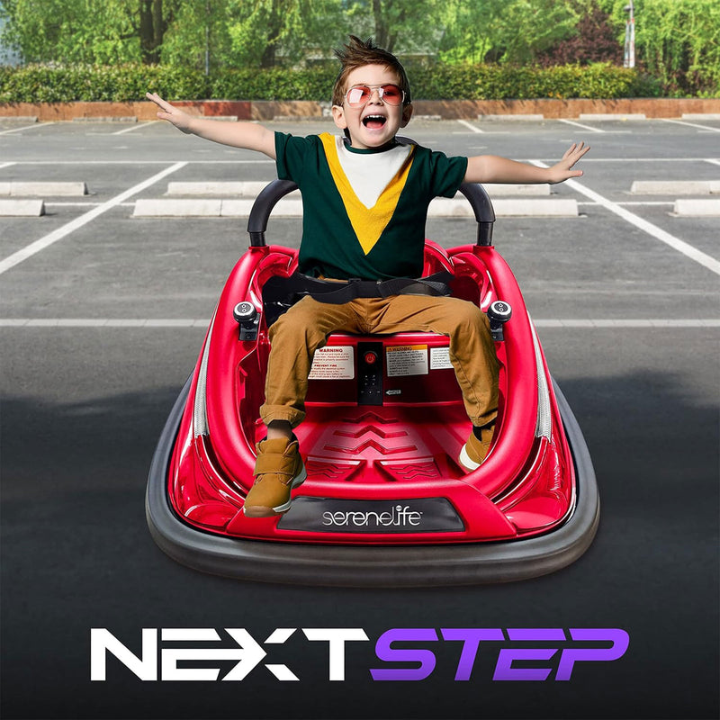 360 Degree Spinning Bumper Car with Adjustable Belt and Controls, Red