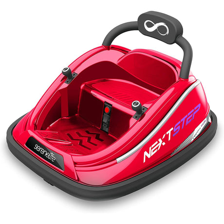 360 Degree Spinning Bumper Car with Adjustable Belt and Controls, Red