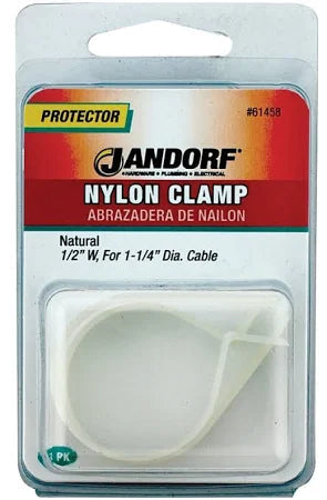 JANDORF CLAMP Nylon Natural 1/2x1-1/4 2 PK 61458 Jandorf