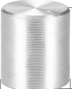 Potentiometer Knob Knurled Shaft Silver Tone Aluminum 6mm Shaft Diameter TekShack