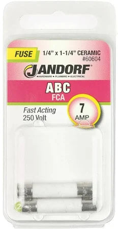 Jandorf Fast Acting 250 Volt 7 Amp Fuse #60604 Jandorf