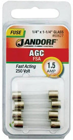 Jandorf Fast Acting 250 Volt 1.5 Amp Fuse #60627 Jandorf