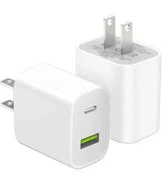 USB C Charger Block, Dual Port Type C Wall Charger Fast Charging 20W Power Adapter Cube TekShack